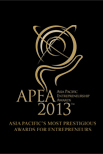Joseph Chan wins Asia Pacific Entrepreneurship Awards 2013 - the Most Promising Entrepreneurship Award