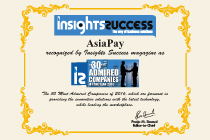 AsiaPay was recognized as one of the The 30 Most Admired Companies of the Year 2016 by Insight Success